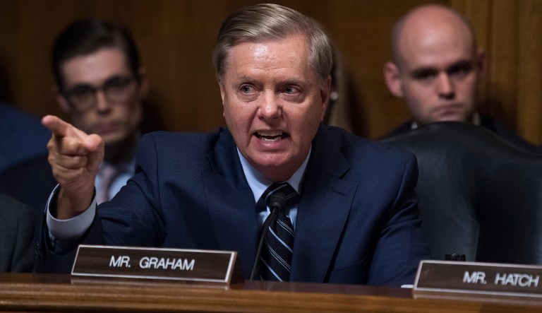 Sen. Lindsey Graham, R-S.C., defends Judge Brett Kavanaugh during the Senate Judiciary Committee hearing on his nomination be an associate justice of the Supreme Court of the United States, focusing on allegations of sexual assault by Kavanaugh against Christine Blasey Ford in the early 1980s.