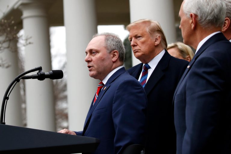 House Minority Whip Steve Scalise, shown in the Rose Garden last year, is confident that GOP voters who skipped the 2018 election will return to vote for President Trump.