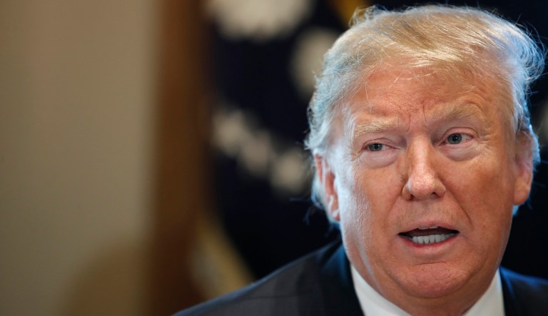 President Trump leads a roundtable discussion on border security with local leaders, Friday, Jan. 11, 2019, in the Cabinet Room of the White House in Washington.