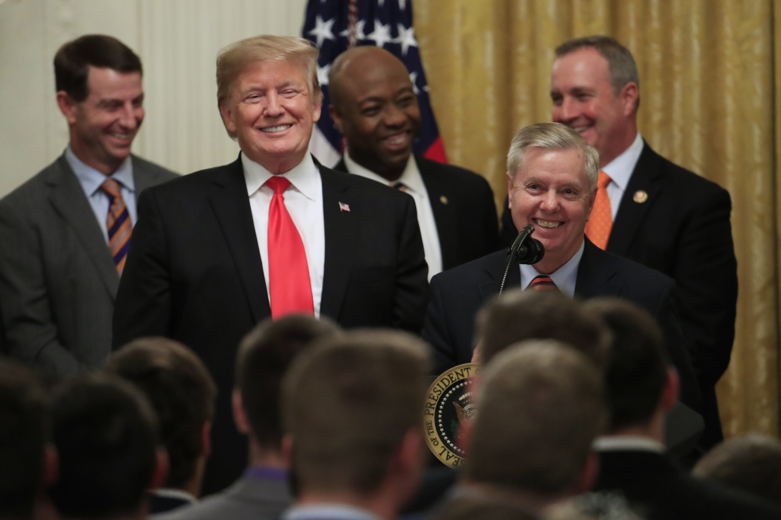 Dabo Swinney, Donald Trump, Lindsey Graham, Tim Scott
