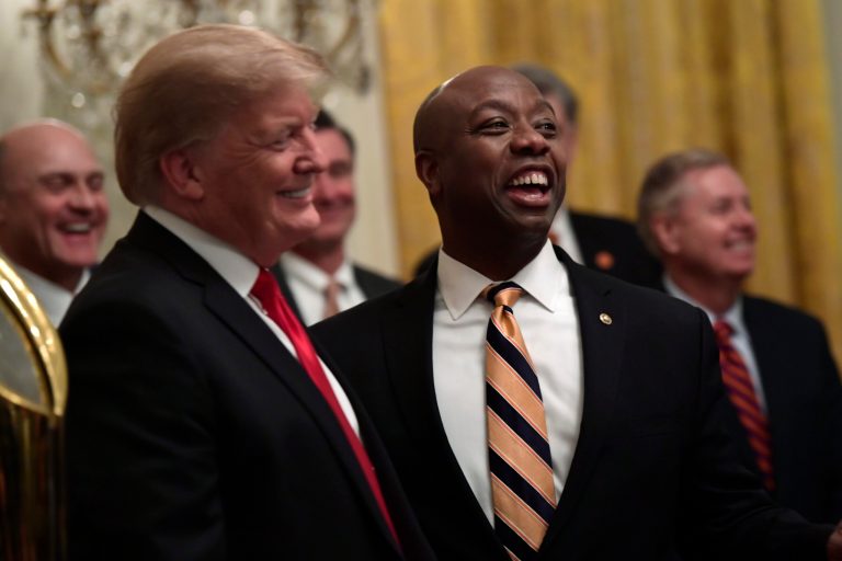 Tim Scott behind in home state poll but challenges Trump and Haley