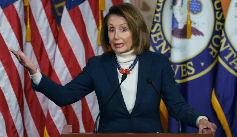 House Speaker Nancy Pelosi of California speaks during a news conference on Capitol Hill in Washington, Thursday, Jan. 17, 2019.