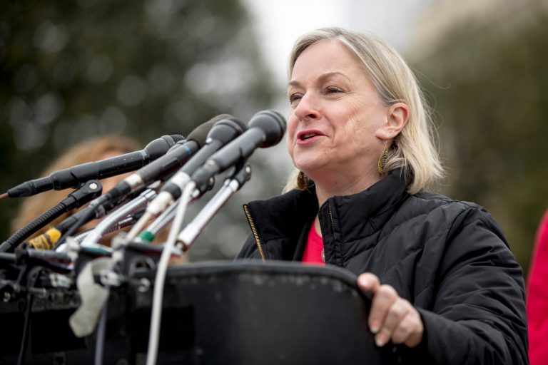 Rep. Susan Wild, D-Pa., speaks at a news conference on Capitol Hill in Washington, Thursday, Jan. 17, 2019. (AP Photo/Andrew Harnik)