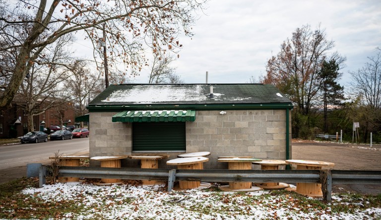 This Nov. 29, 2018, photo shows a concession stand that James Weems is attempting to turn into an outlet for his business, Cube's Chop House, in Rankin, Pa. Rankin is starving for business, for revenue, for a reason to believe that, after 30 years as a pocket of poverty, there will be something here for the kids who make up nearly a third of its population.