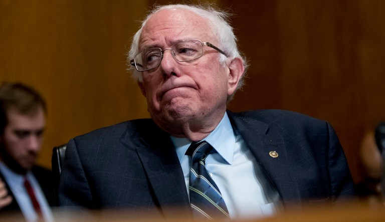 In this Jan. 16, 2019, photo, Sen. Bernie Sanders, I-Vt., reacts during a hearing on Capitol Hill in Washington. âMedicare-for-allâ makes a good first impression, but support plunges when people are asked if theyâd pay higher taxes or put up with treatment delays to get it. The survey, released Wednesday, Jan. 23, by the nonpartisan Kaiser Family Foundation, comes as Democratic presidential hopefuls embrace the idea of a government-run health care system, considered outside the mainstream of their party until Sanders made it the cornerstone of his 2016 campaign.