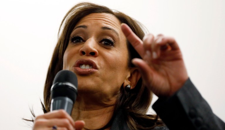Sen. Kamala Harris, D-Calif., speaks to students at Drake University, Monday, Jan. 28, 2019, in Des Moines, Iowa. Harris formally announced on Sunday that she was seeking the Democratic presidential nomination.