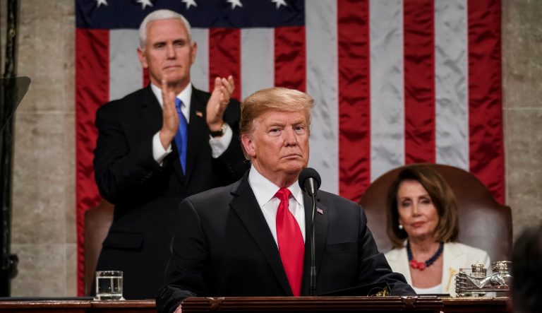 President Trump gives his State of the Union address to a joint session of Congress, Tuesday, Feb. 5, 2019, at the Capitol in Washington.
