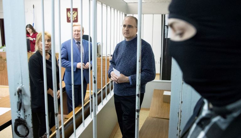 In this 2019 file pic, Paul Whelan, a former U.S. Marine, waits for a hearing in a court in Moscow.