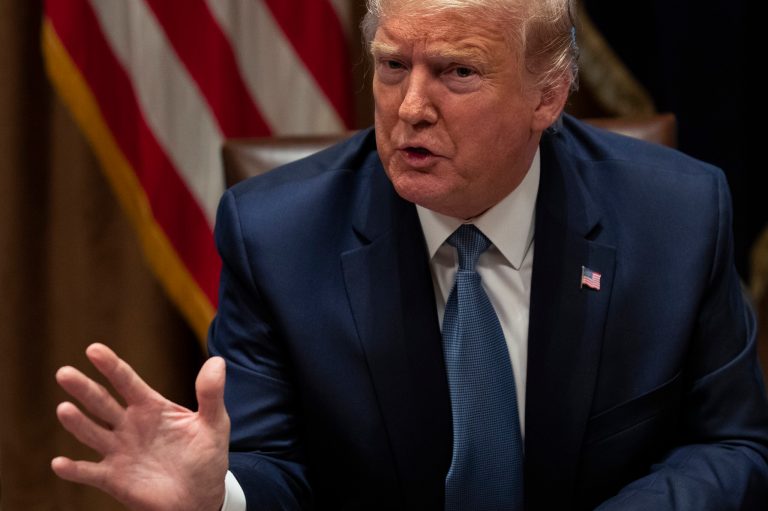 President Donald Trump speaks during a roundtable with governors on government regulations in the Cabinet Room of the White House, Monday, Dec. 16, 2019, in Washington.