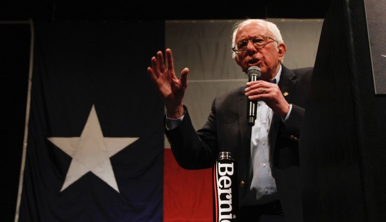 Democratic presidential candidate Sen. Bernie Sanders I-Vt. speaks at a campaign event in El Paso, Texas, Saturday, Feb. 22, 2020. 