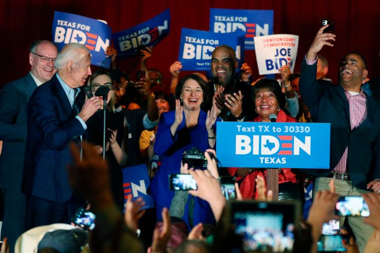 Democratic presidential candidate former Vice President Joe Biden speaks at a campaign rally Monday in Dallas.