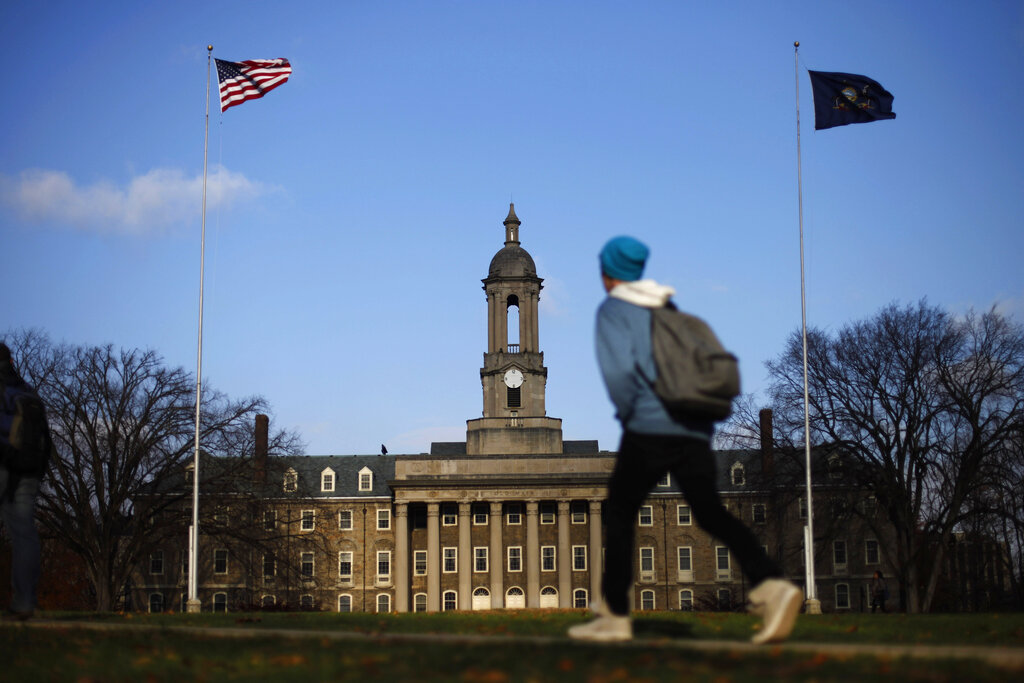 Penn State landmarks vandalized with red paint and cryptic messages