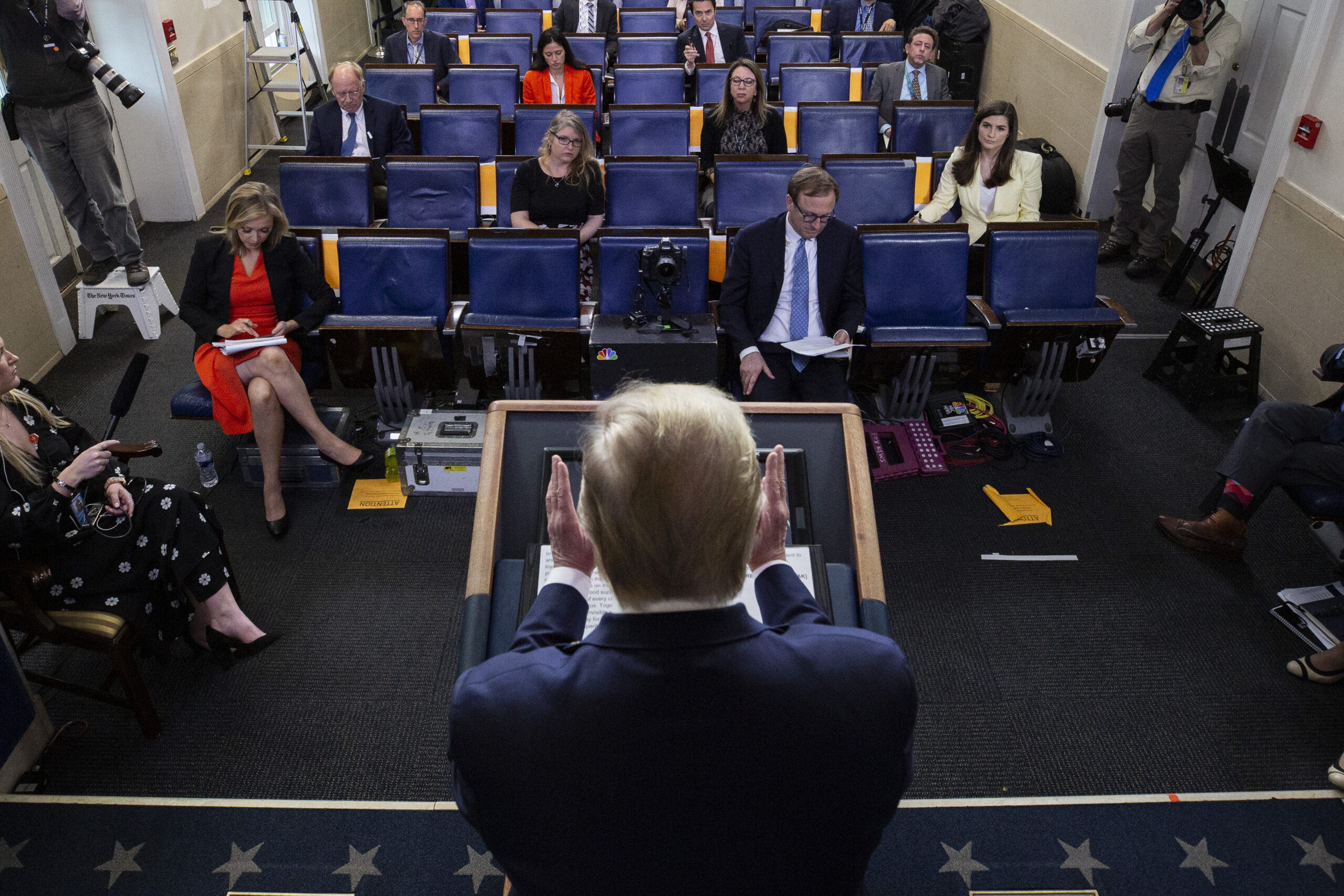 Nation split on Trump-media war: 43% say press ‘trying to hurt Trump’ while 53% give good grade