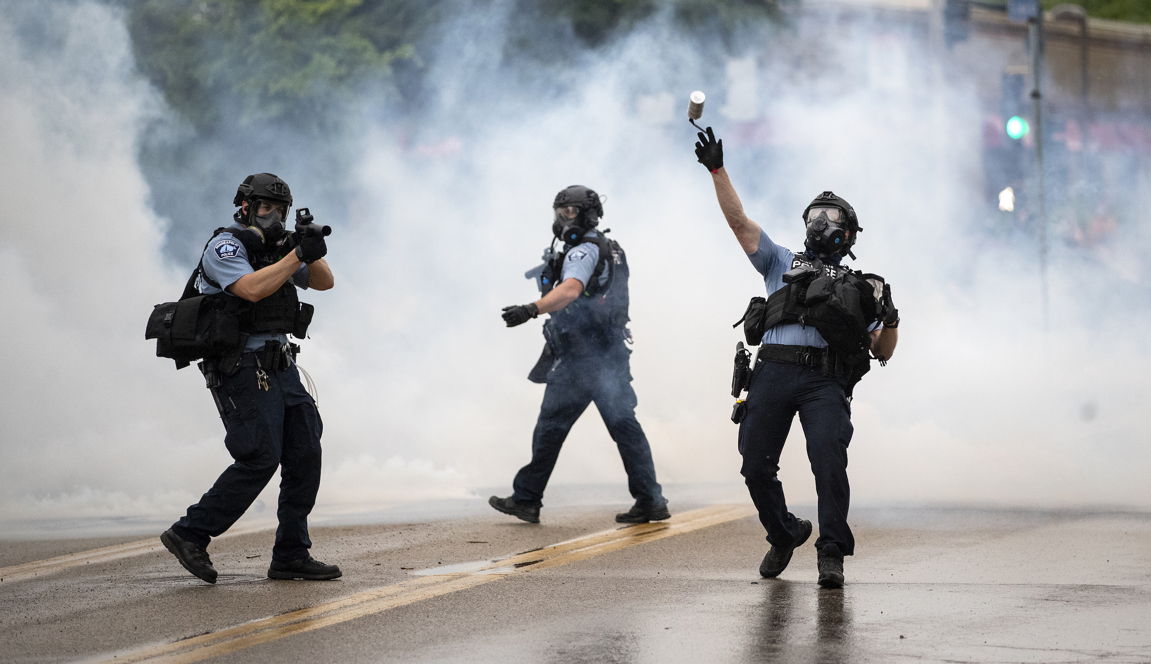 Protesters in Minneapolis clash with police after death of black man officers had pinned down