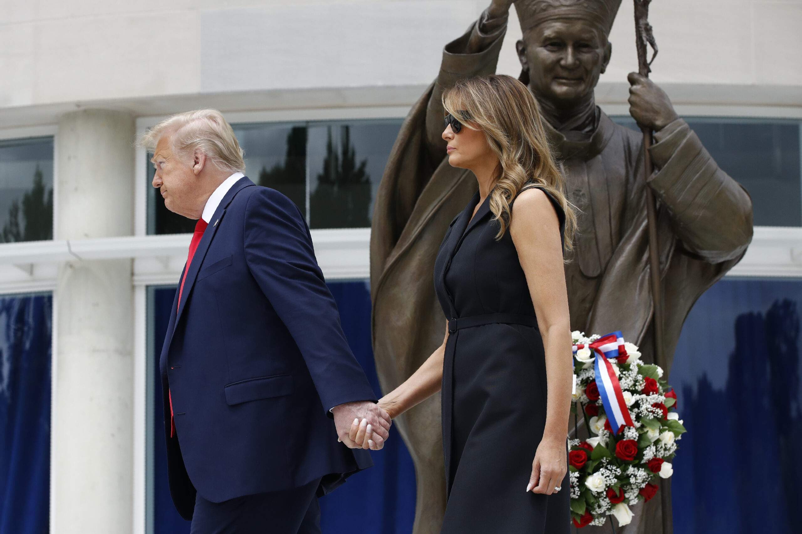 Catholic leaders clash over Trump visit to Pope John Paul II shrine