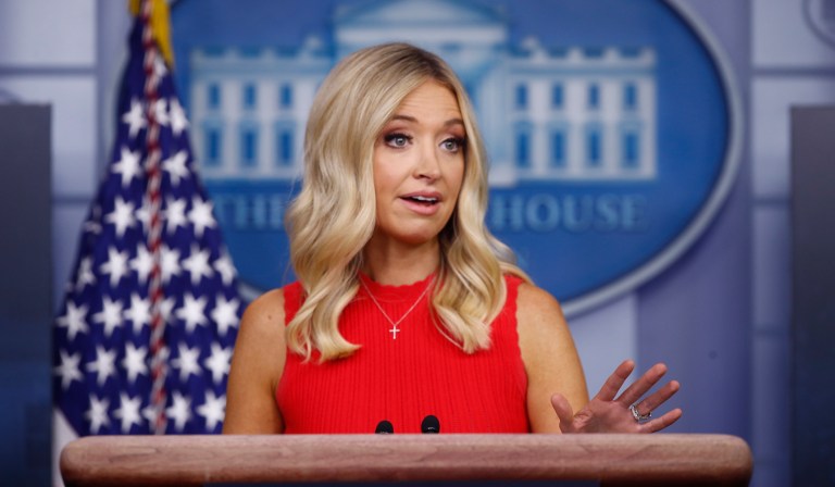 White House press secretary Kayleigh McEnany speaks during a press briefing Wednesday, June 10, 2020, at the White House in Washington.