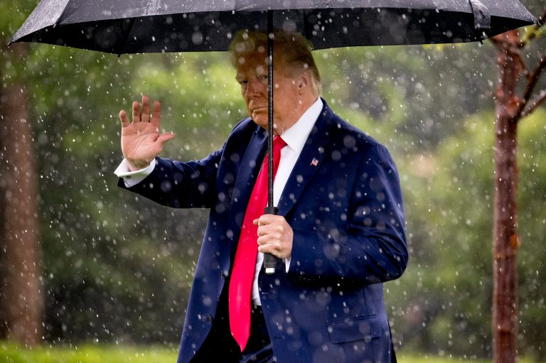 President Donald Trump waves as he walks across the South Lawn of the White House in Washington, Thursday, June 11, 2020, before boarding Marine One for a short trip to Andrews Air Force Base, Md., and then on to Dallas for a fundraiser.