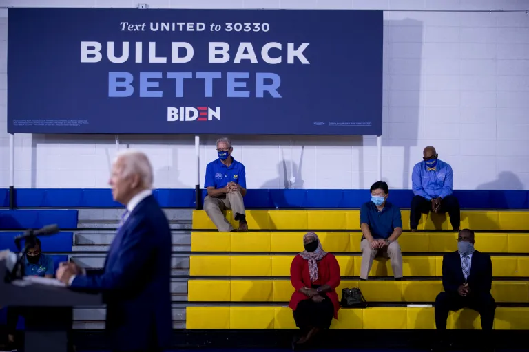 In July Democratic presidential candidate former Vice President Joe Biden spoke at the William "Hicks" Anderson Community Center in Wilmington, Del., and addressed the economy.