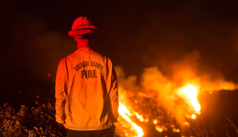 Thousands evacuated as California ‘Apple Fire’ roars east of Los Angeles