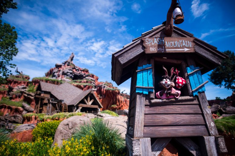 The exterior of the Splash Mountain attraction is seen at Walt Disney World Resort's Magic Kingdom on Wednesday, August 12, 2020, in Lake Buena Vista, Fla.