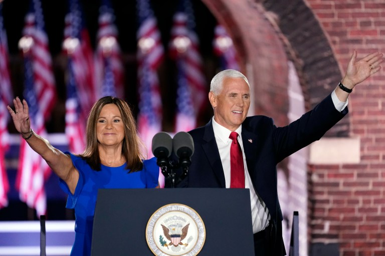 As cities burn, GOP makes law enforcement a centerpiece of convention’s third night