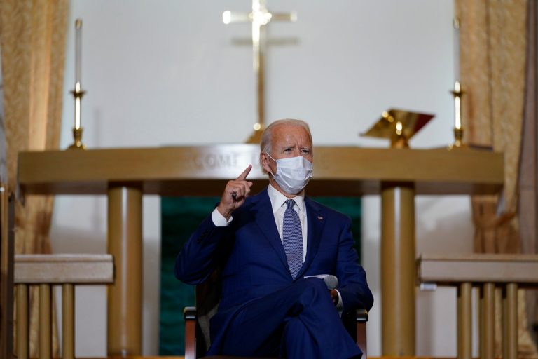 ‘They’ll shoot me’: Biden makes awkward joke at Kenosha community meeting