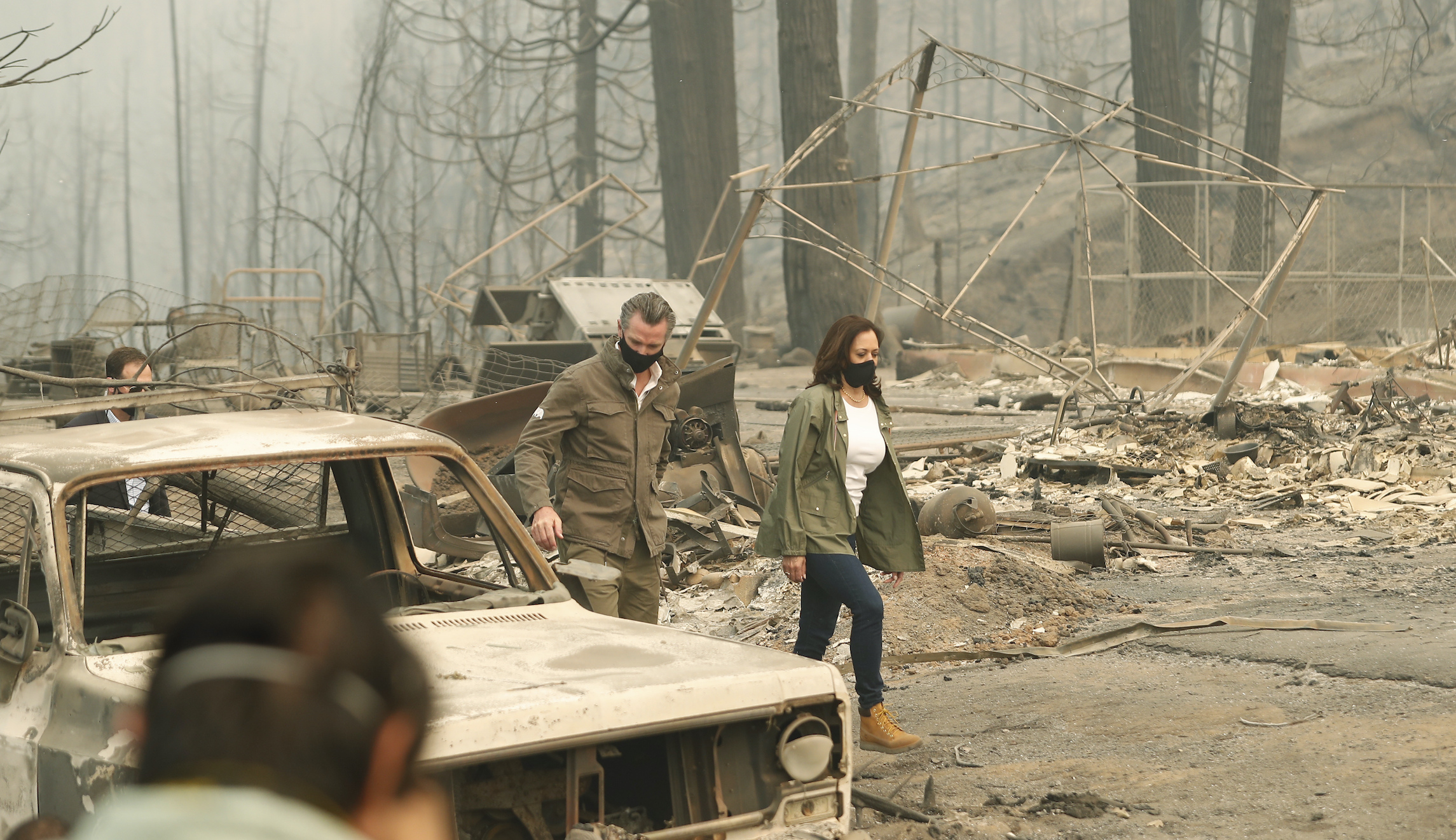 California man accuses Kamala Harris and Gavin Newsom of trespassing in burned home for photo op