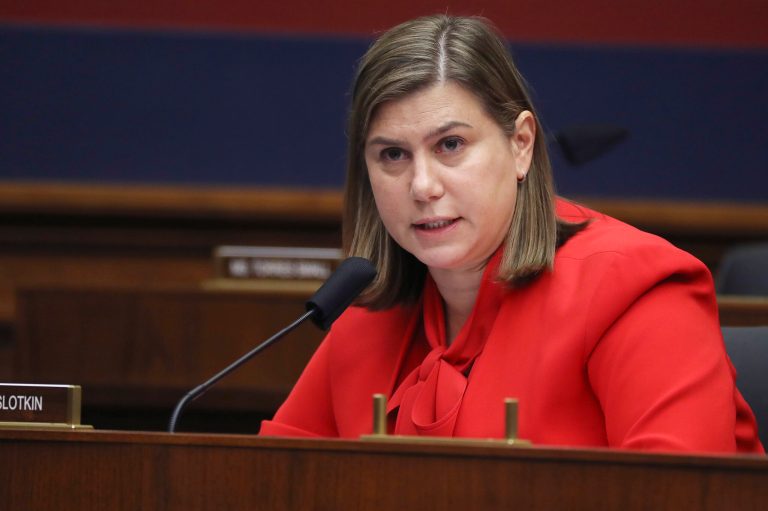Rep. Elissa Slotkin (D-MI) questions witnesses during a House Committee on Homeland Security hearing on Capitol Hill Washington.