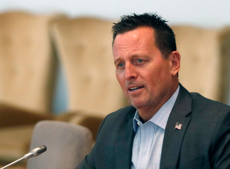 President Trump's envoy for Serbia-Kosovo Richard Grenell takes part in a meeting with Serbian President Aleksandar Vucic at the Serbia Palace in Belgrade, Serbia, Tuesday, Sept. 22, 2020. His senior fellowship at Carnegie Mellon University has drawn protests and now a death threat from some students and faculty.