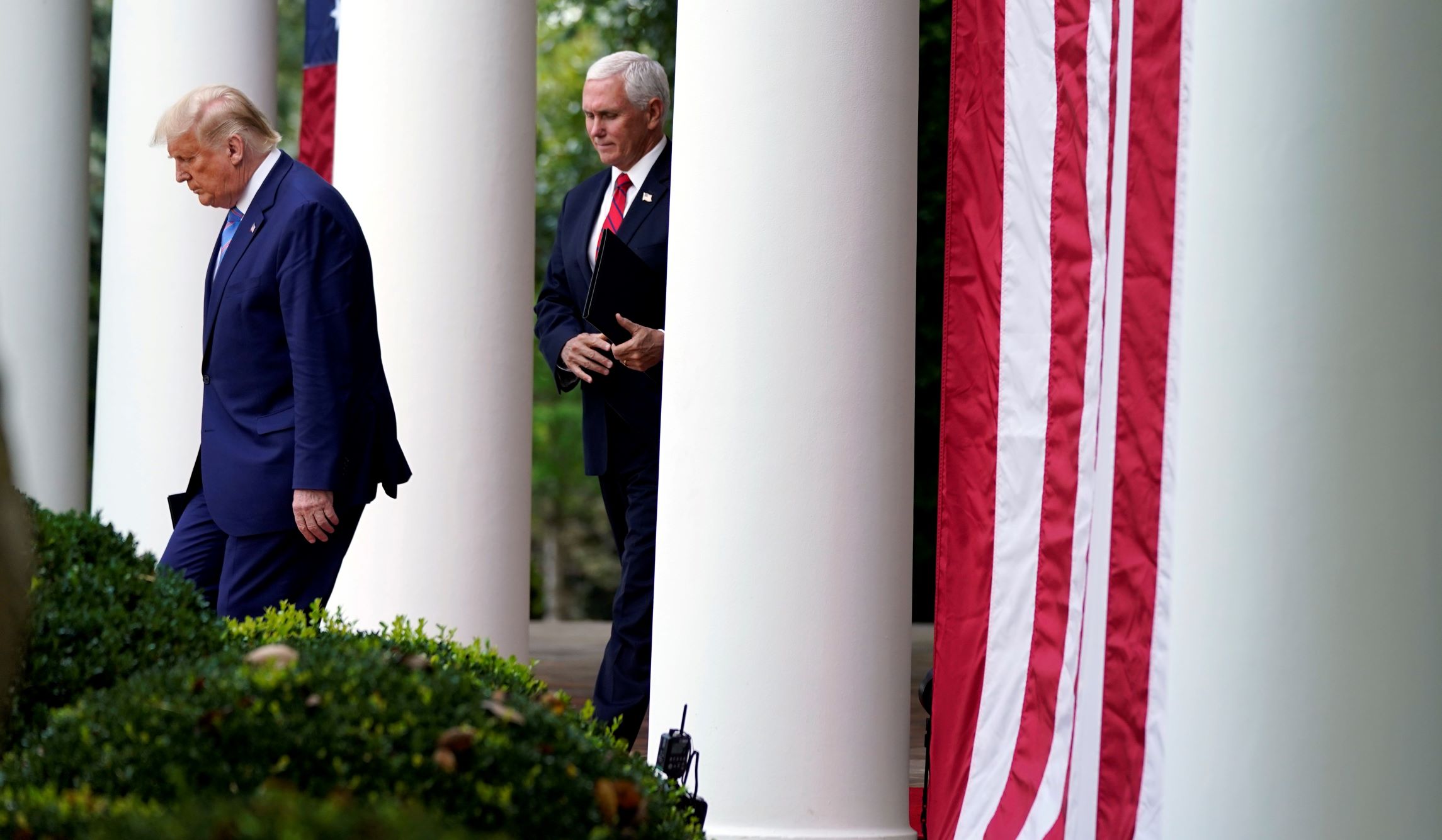 Pence steps onto center stage with Trump hospitalized in the wings