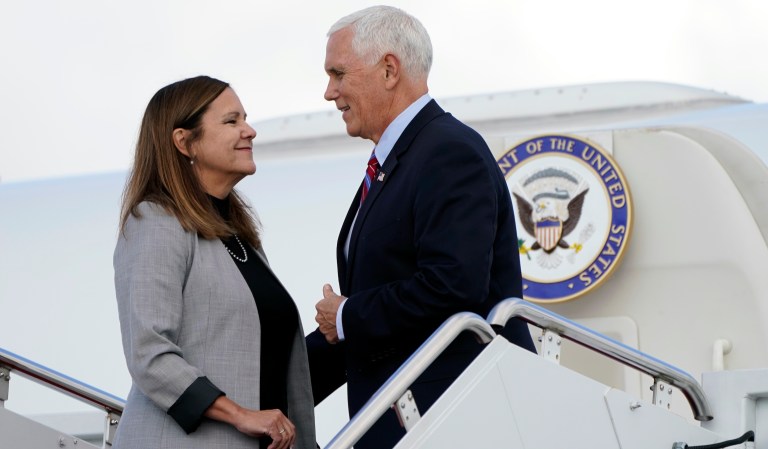 Pence debate prep featured Sarah Sanders, Scott Walker, and Pam Bondi as Kamala Harris