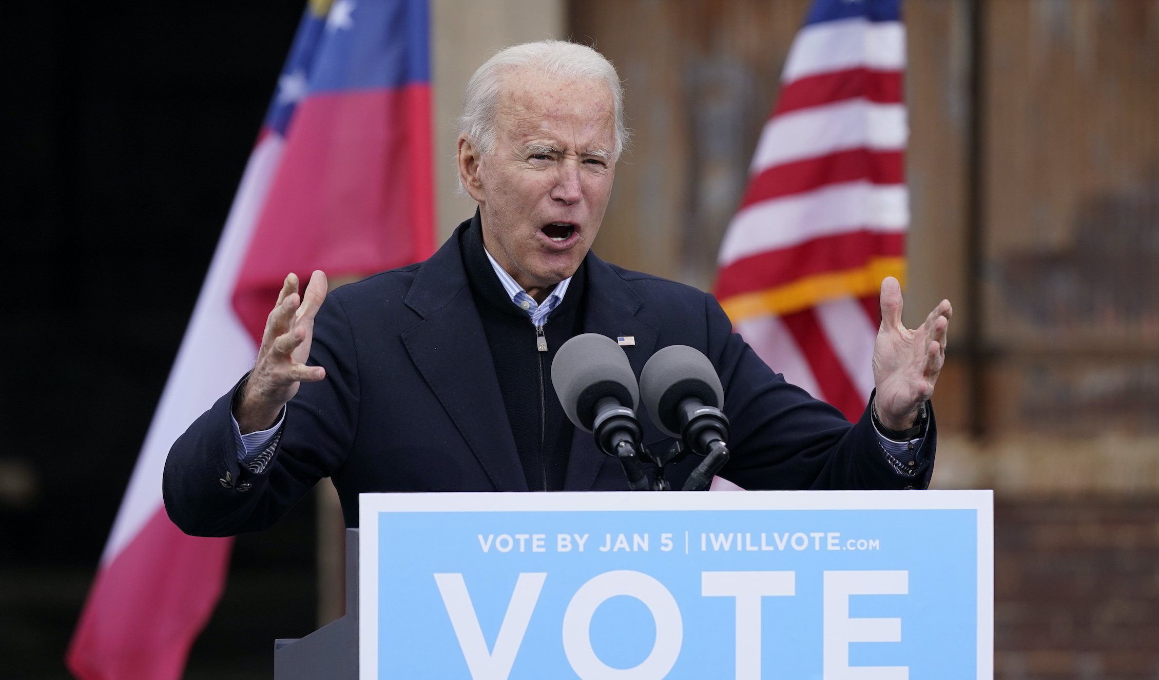 Biden mum on Trump election call as he urges Georgia Democrats to vote in the Senate runoffs