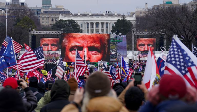 Trump supporters participate in a rally Wednesday, Jan. 6, 2021 in Washington. As Congress prepared to affirm President-elect Joe Biden's victory, thousands gathered to show their support for President Donald Trump and his baseless claims of election fraud.