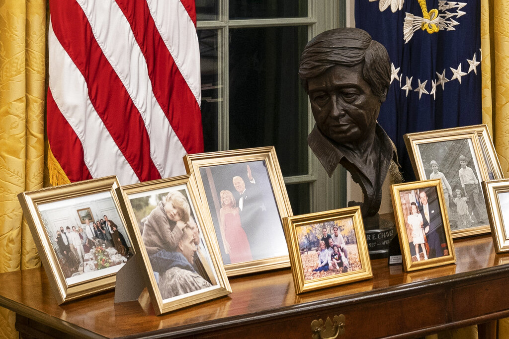 Cesar Chavez, whose bust is in Biden Oval Office, has history of anti-immigration comments and positions