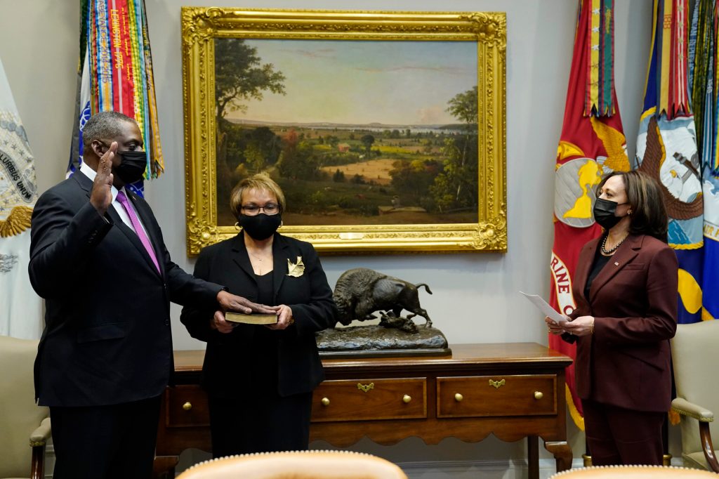 Lloyd Austin sworn in as first black Pentagon chief