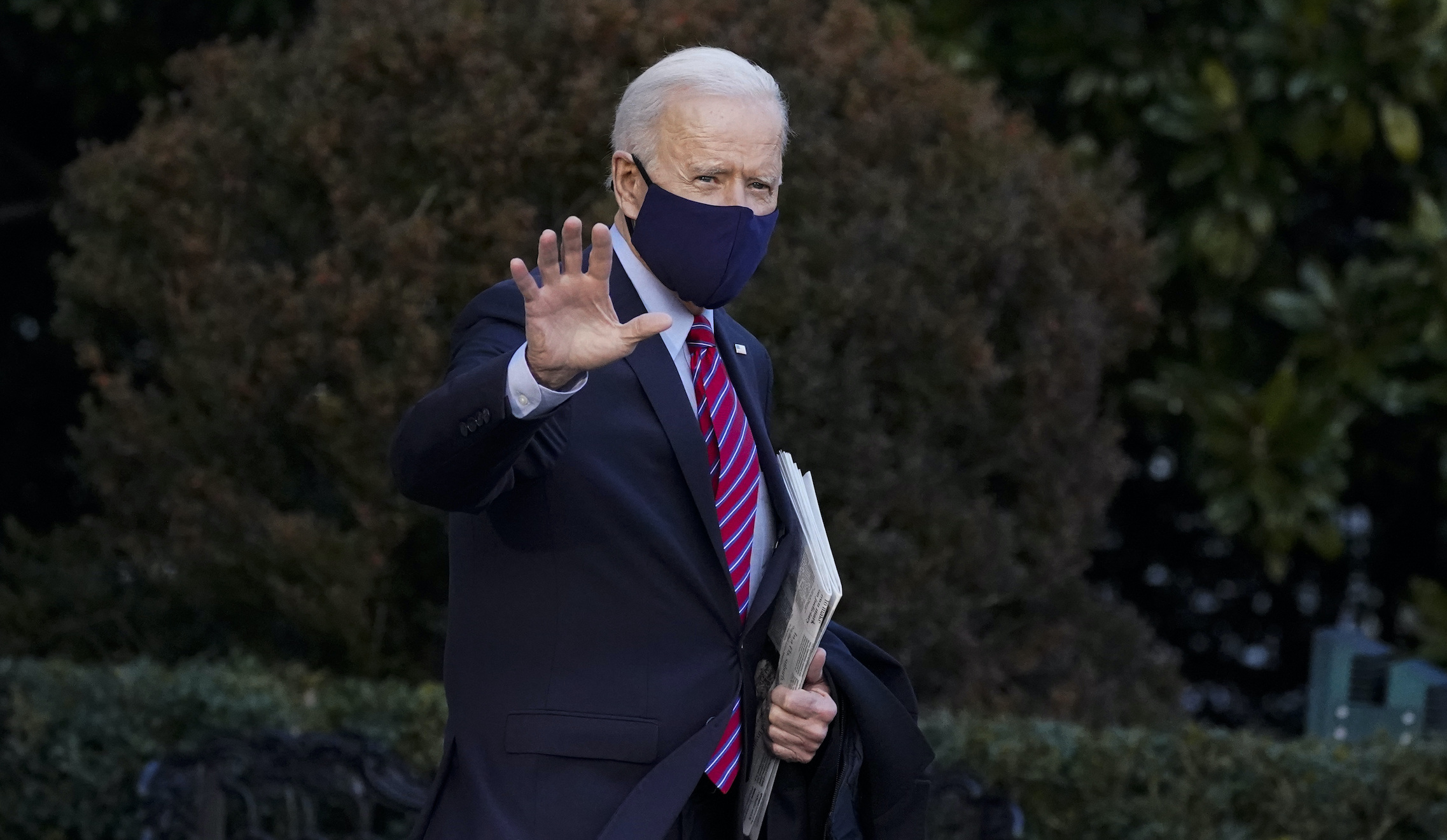 Biden says US is at ‘war’ with virus, but his weekends lack a battle posture