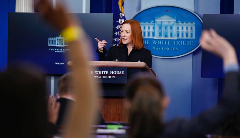 White House press secretary Jen Psaki speaks during a press briefing at the White House, Thursday, Feb. 11, 2021, in Washington.