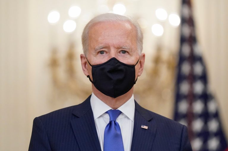 President Joe Biden waits to speak at an event to mark International Women's Day, Monday. A new poll finds half the nation concerned about his ability to handle the job.