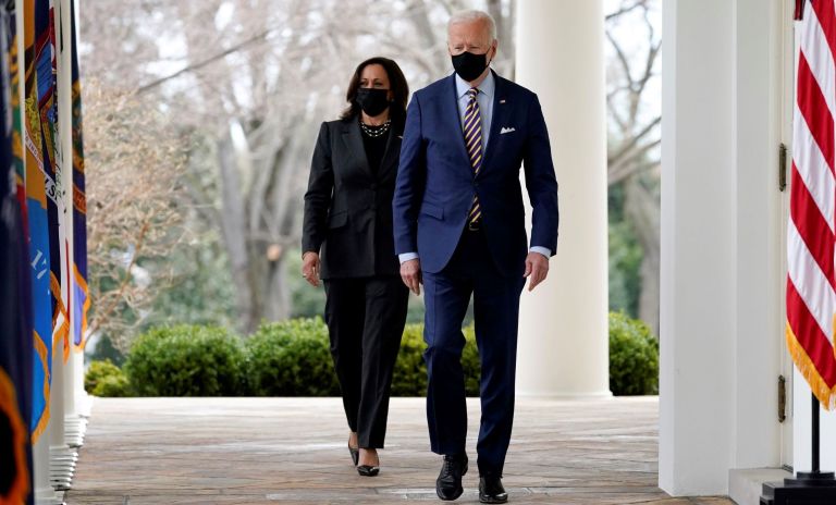 Slow-motion videos of President Biden striding through the White House colonnade are a staple of the presidential Twitter feed