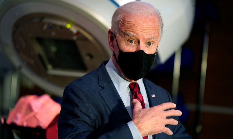 President Joe Biden speaks during a tour of the James Cancer Hospital and Solove Research Institute, Tuesday on the campus of The Ohio State University Tuesday, March 23, 2021, in Columbus, Ohio. 