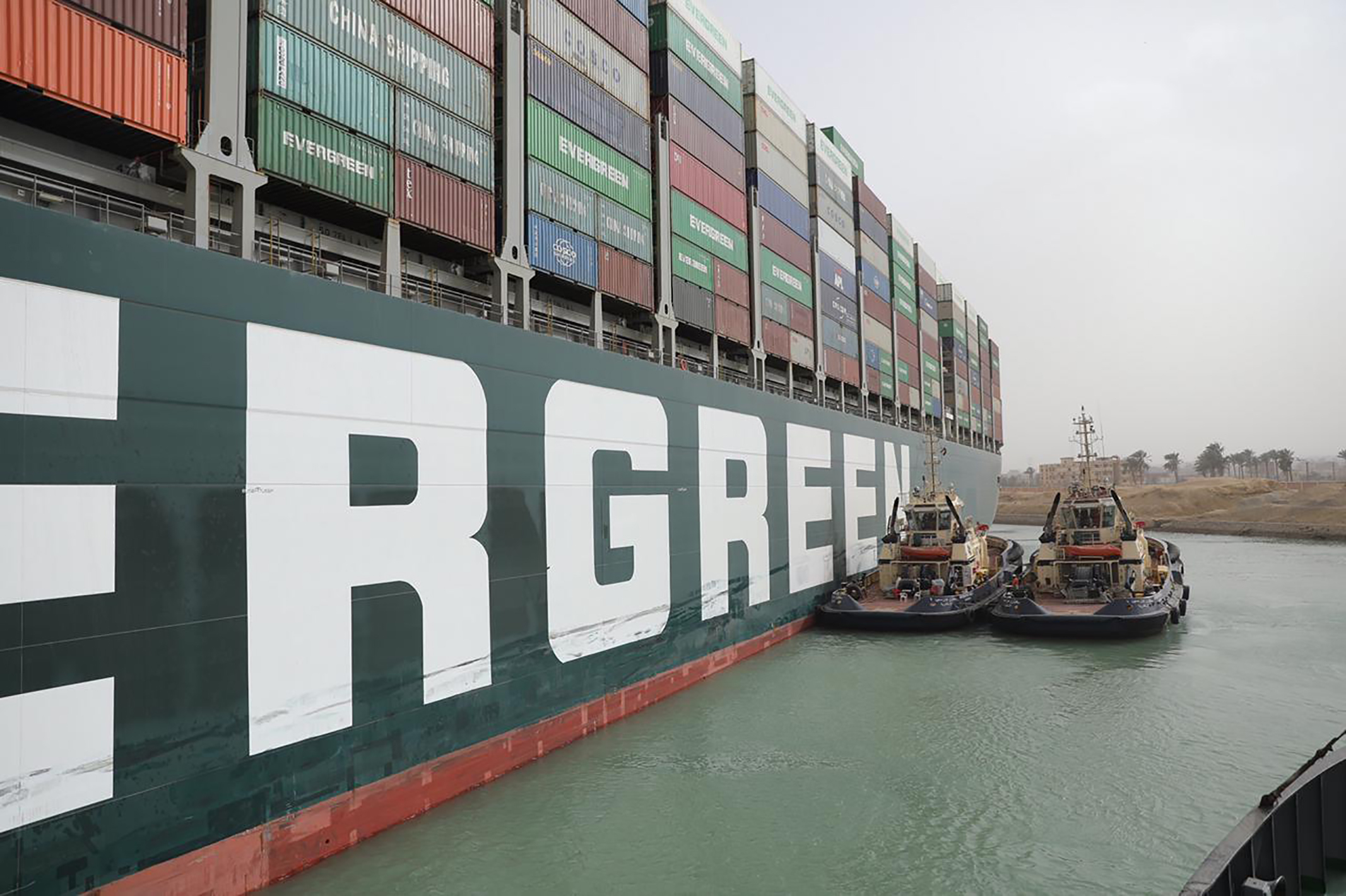 Container ship stuck in Suez Canal freed
