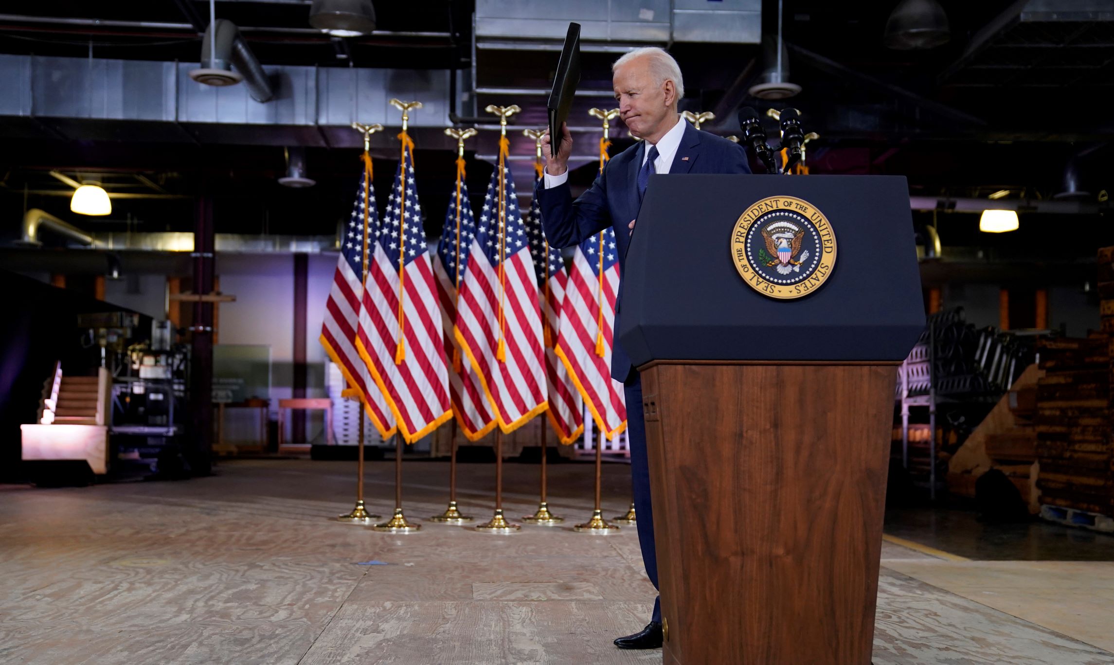 Biden’s plea to fight autocrats by supporting infrastructure plan fails to move Republicans