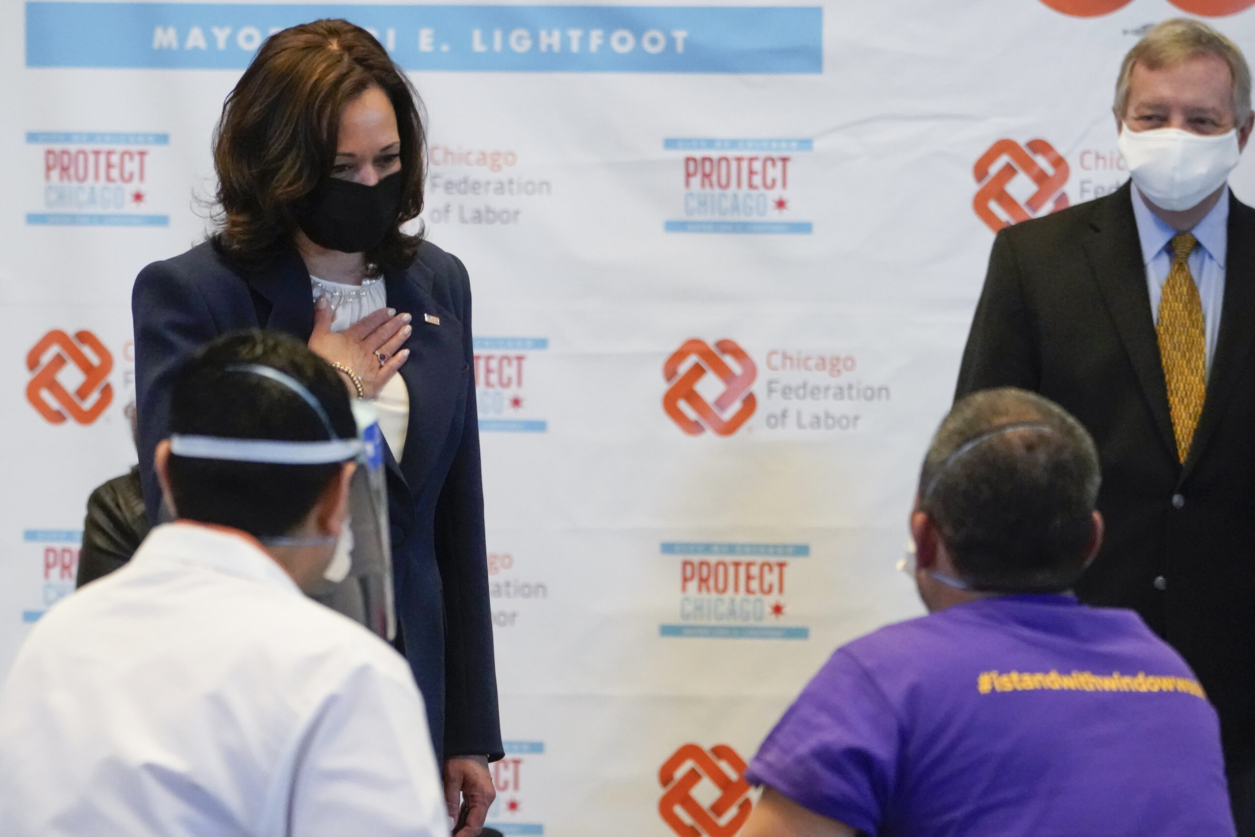 Vice President Kamala Harris visits vaccination site in Illinois