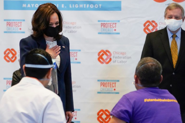 Vice President Kamala Harris visits vaccination site in Illinois