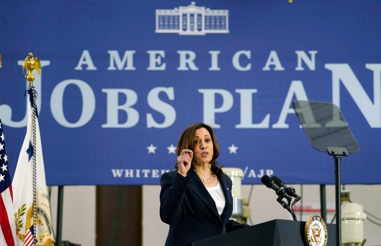 Kamala Harris begins roadshow to sell infrastructure plan, starting in swing state North Carolina