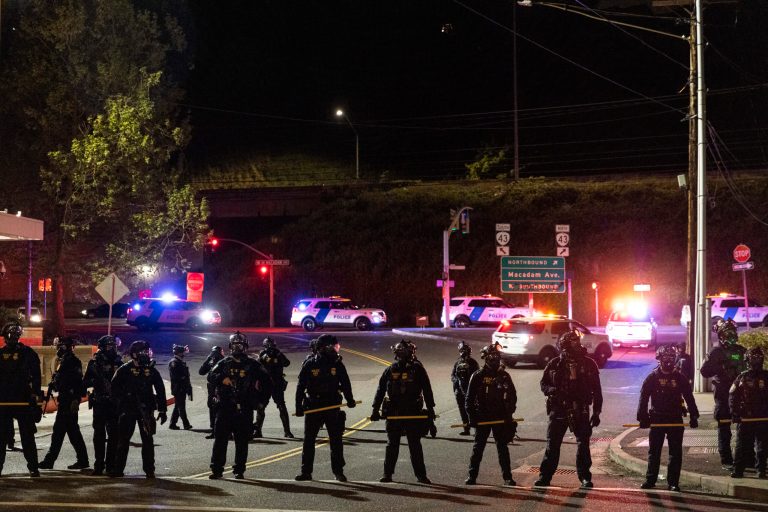 Portland rioter draws knife on police after violence breaks out near ICE building, police say