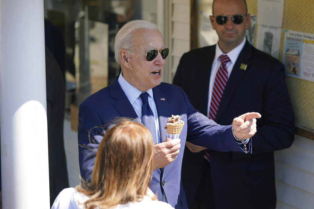 Biden quips that he’s a ‘very dull president’ known for sunglasses and ice cream