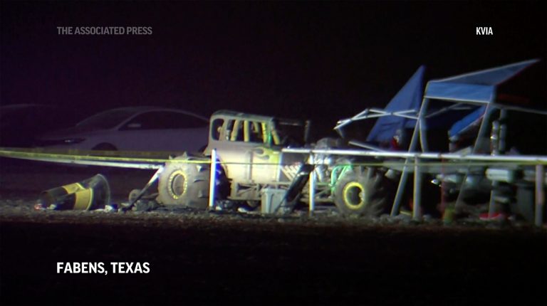 One dead and dozens reportedly injured after car crashes into crowd at Texas mud race