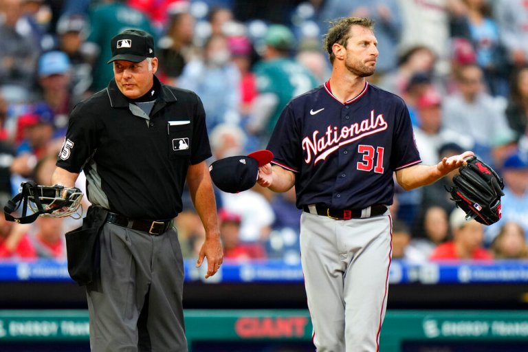 One, two, three sticky substance checks for Max Scherzer lead to staredown and ejection of Phillies manager