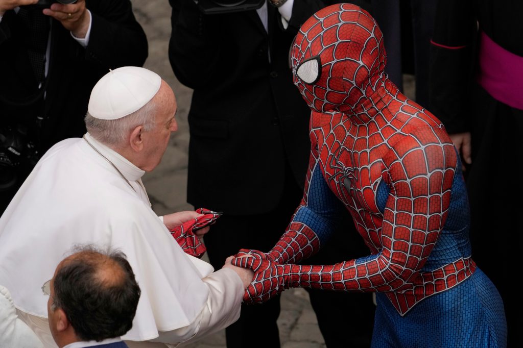 Pope Francis meets Spider-Man